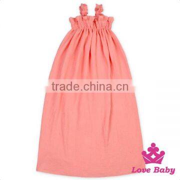 Kids Plain Purple Ruffle Halter Sleeveless Design Baby Girl Soft Evening Smoking Maxi Dress Model Long Skirt photo-3