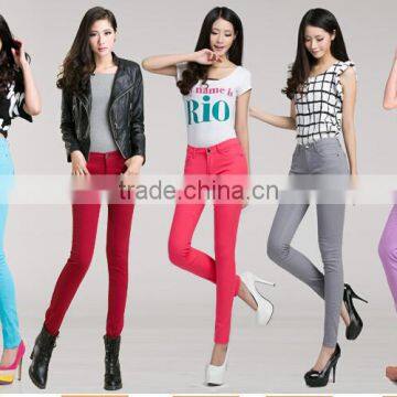 New Women's Pants Sexy Spring Elastic Candy Colored Pencil Pants Jeans Trousers Women's Jeans photo-2