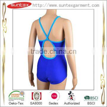 Good elastane OEM ODM contrasting panel color high quality woman one piece sexy style BIKINI BSCI OEKO factory