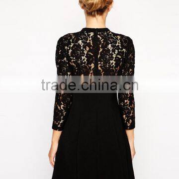 A-Line Dress With Lace Insert photo-2