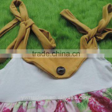 Baby Frock Design Pictures 4th of July Shits Child Baby Floral Shirt Shoulder Strap T-shirts photo-3