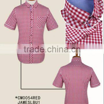 100% Cotton Latest Stylish Checked Fashion Short Sleeve Men Shirts for Summer photo-4