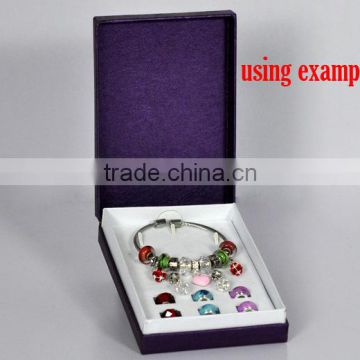 Bracelet &Watch Purple Gift Box Case Display Fit European Beads 15x10.5x3.5cm,1pc,8seasons