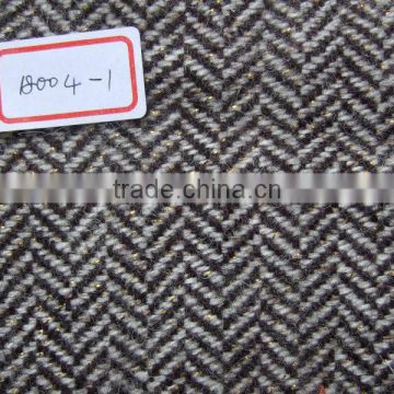 Popular scottish style herringbone tweed fabric, woolen fabric, herringbone windowpane tweed fabric