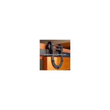 Top mounted wood sliding barn door hardware