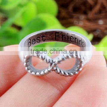 Sterling Silver Infinity Best Friend Ring Jewelry Finger Midi Ring Knuckle Ring Adjustable