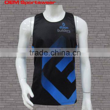 Quick dry polyester custom running singlet for men