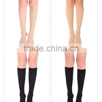ZT-03 High Quality Women's 15-20 MmHg Sheer Open Toe, Knee High Compression Stockings photo-2