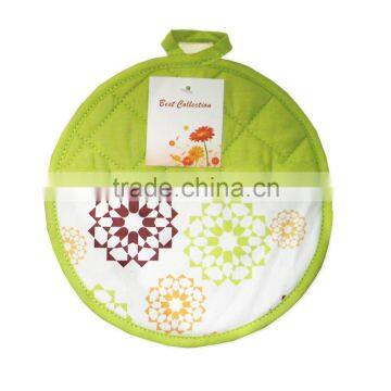 Wholesale Green Round Pot Mitt Flower Printed Cotton Pot Holder