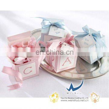 Baby Blocks Favor Boxes with Ribbon