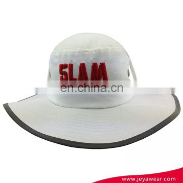 Promotional Price Factory Direct Sells Short Delivery 3D Embroidery White Large Brim Outdoor Bucket Hats