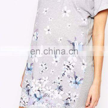 Oversized T-Shirt in Floral Print Maternity Pajama Sleepwear photo-3