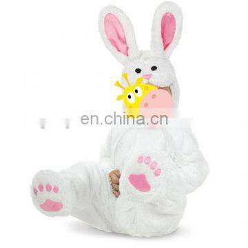 Eco-friendly Baby crawling clothes white rabbit baby costume