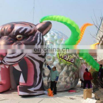 customize inflatable tiger head arch for advertising