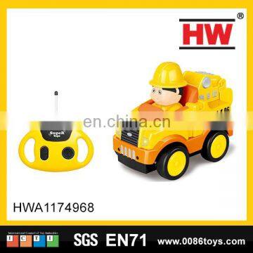 New product 4 channel rc construction toy vehicle with light & music