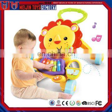 Multifunctional custom mirror light music plastic one handed walkers for baby