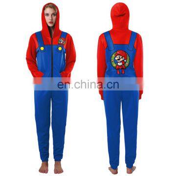 Winter Christmas Super Mario Pajamas Women Ugly Jumpers Sweater Adult One Piece Jumpsuit