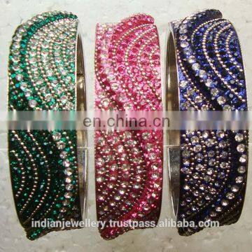 Crystal Rhinestone Jewelry Handmade Brass Bangle Manufacturer, Rhinestone Jewellery Bangle Exporter photo-4