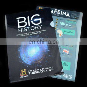 Custom design printed a4 size plastic pp clear file folder manufacturer