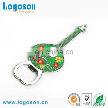 Souvenir guitar shaped bottle opener with custom logo