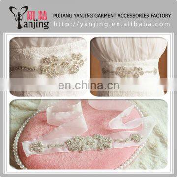 Professional Factory Crystal Rhinestone Handmade Wedding Sash Belt Beads Bridal Accessories