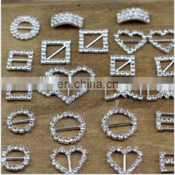 Grade A Rhinestone Heart Buckles Wedding Ribbon Slider 25mm Bar photo-4