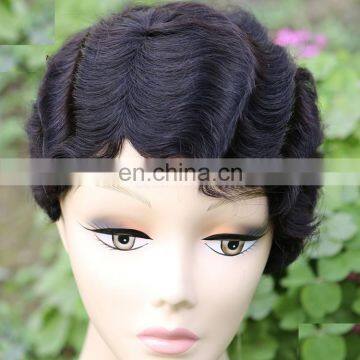 Short Mommy wig 100% Remy Human Hair curly wig