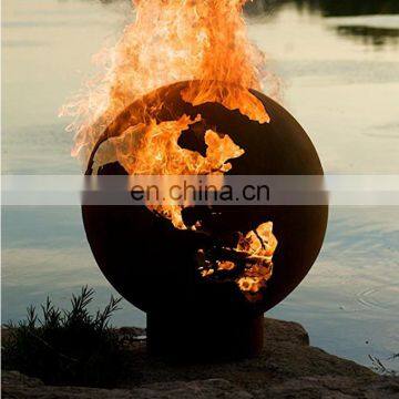 Garden Outdoor Metal Sphere World Map Globe Fire Pits