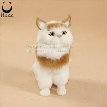 ITZZZ Realistic Life Size Furry Simulation Cat nap Cute Cat Kitty Sleeping in Basket Decoration Collectible Photography Props