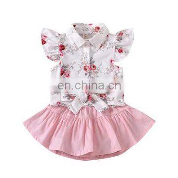 Toddler Kids Baby Girls Clothes Set Flowers Blouses + Shorts Outfits Girl Clothing Set