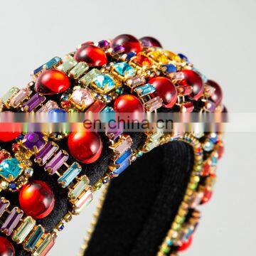 Delicate Full Crystal Designer Headband for Woman Luxurious Hand Made Thick Sponge Hair Hoop Bridal Wedding Headpieces