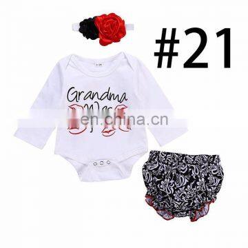 "isn't She Lovely" 2019 Floral Print Baby White Rompers & Yellow Pants & Headband 3pcs Set photo-4