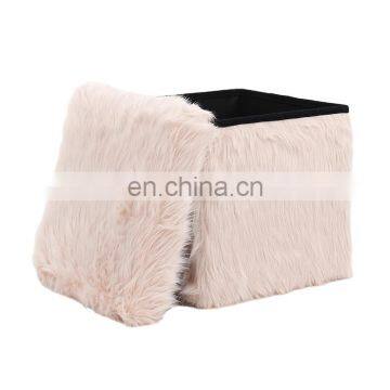 Customized Modern and Fashion Living Room Furniture Plush Foldable Storage Ottoman Folding Stools