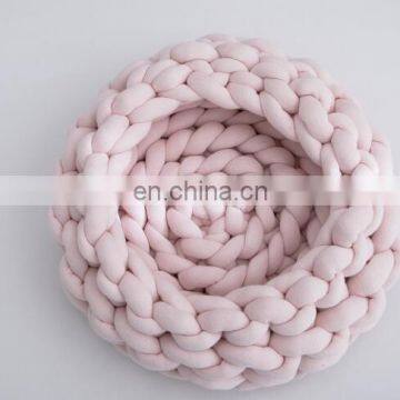 Cotton Tube Braid Yarn Hand Knitting Pet Blankets Machine Washable photo-3