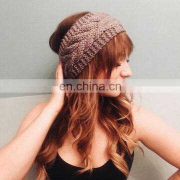 China Supplier Fashion Different Style Blue Purple Flexible Knitted Winter Hair Wool Band Band photo-4