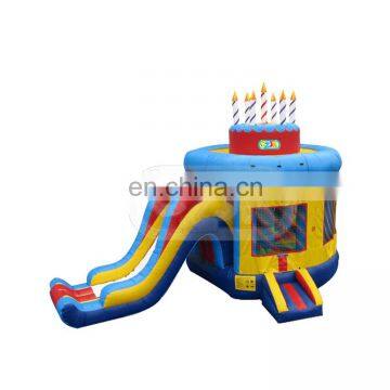 best sale popular commercial inflatable happy birthday cake jumping castles combo