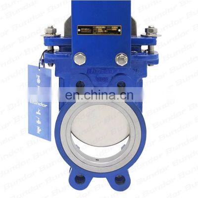 Bundor Class150 DN100 WCB Wafer Type Knife Gate Valve Manufacturer photo-2