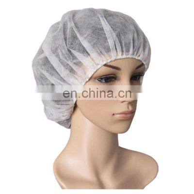 Factory Price Cheap Colorful Strip Nonwoven Headcover Single Double Hairnets Elastic Hat Nurse Disposable Mob Clip Caps for Sale