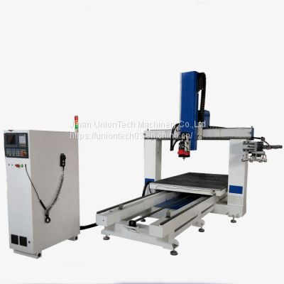 Swing Spindle Rotate 180 Degree Economic 5 Axis CNC Wood Router For 3d Statue Carving