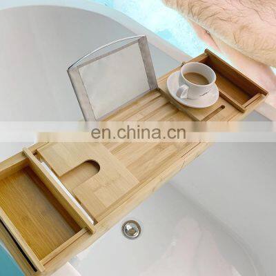 Whirlpool  Wooden Bathroom Accessory  Bamboo Bathtub Caddy Rests On The Holders Bath Tub Tray