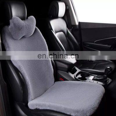 Faux Rabbit Fur Luxury Car Seat Covers Seat Cover Universal Artificial Plush Car Cover Cushion Winter Red photo-5