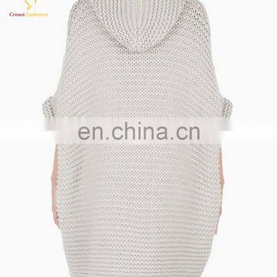 Ladies Super Chunky Half Sleeves Cardigan With Hood photo-3