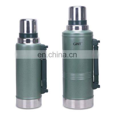 Hot-selling GINT 1.25 liter 304 stainless steel double wall thermos bottle vacuum flask with foldable handle