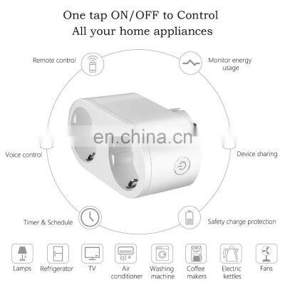 EU Standard OEM Shunt Dual Control Voice Control Timing Switch Smart Life Smart Socket WiFi Smart Socket photo-4