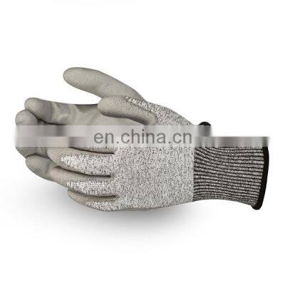 En388 4543 Hand Safety Anti-cut Construction Gloves PU Coated Cut Resistant Work Gloves Level 5 Anti Cut Gloves photo-3