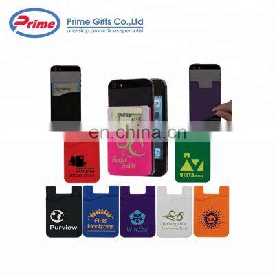 Custom Logo Printed Adhesive Silicone Cell Phone Wallet for Promotions photo-3