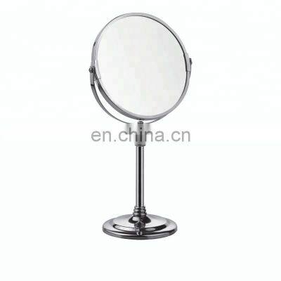 Modern standing metal makeup mirror household hotel cosmetic mirror with double sides