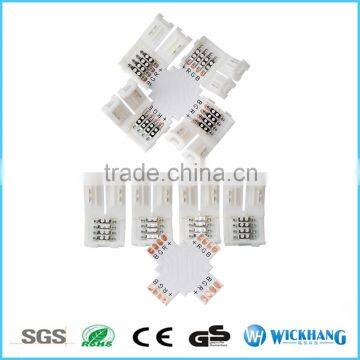 RGB 10 mm 4 Pin + X Sharp PCB FPC Board Splitter LED Strip Connector for SMD 5050 RGB LED Strip Light photo-6