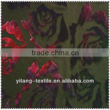 Colorful sheer flocked fabric