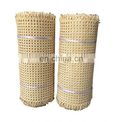 #701 Half Inch 1/2inch Open Mesh Cane Webbing Roll 100% Indonesian rattan weaving, Natural Rattan Webbing Roll